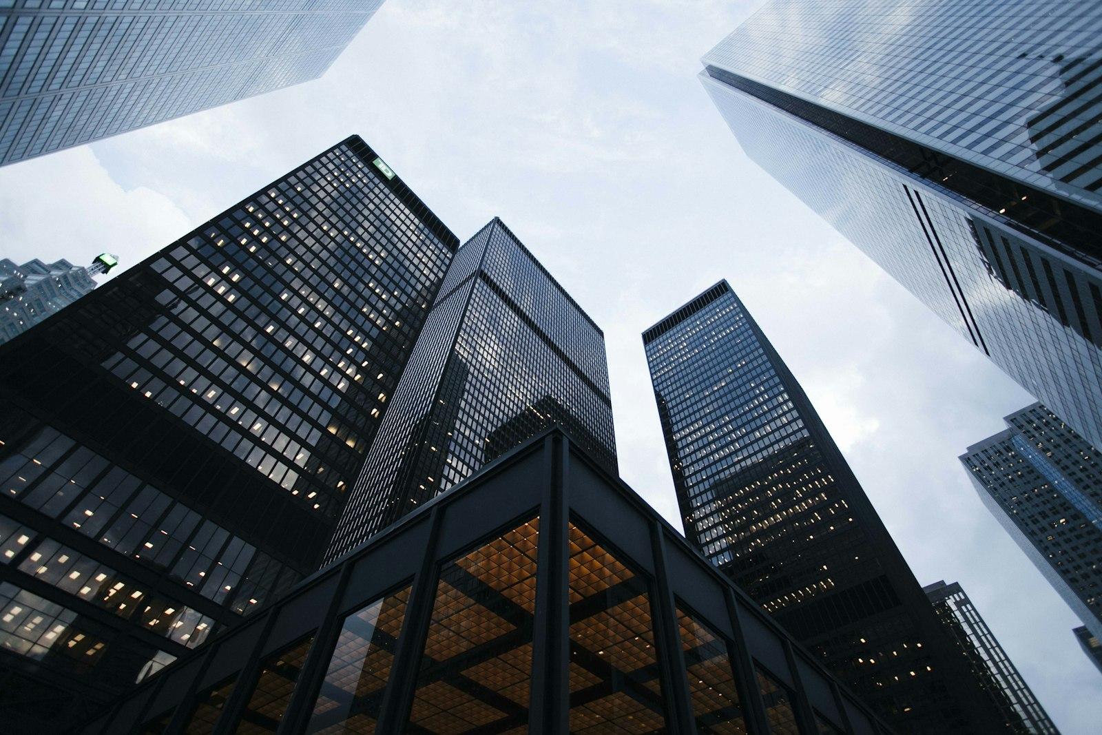Modern corporate architecture reaching upward